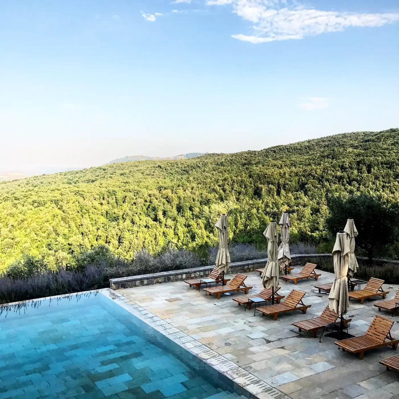 Infinity pool overlooking the Tuscan hills